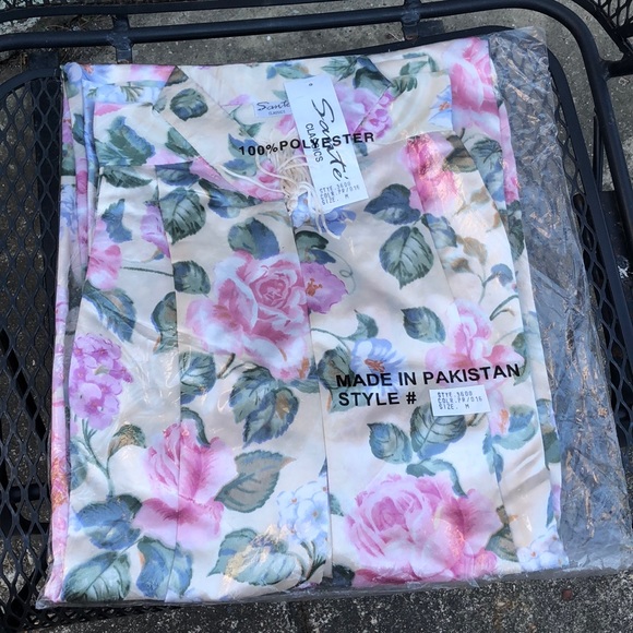 Sante Classics Floral Pleated Kimono Caftan M - Picture 2 of 8